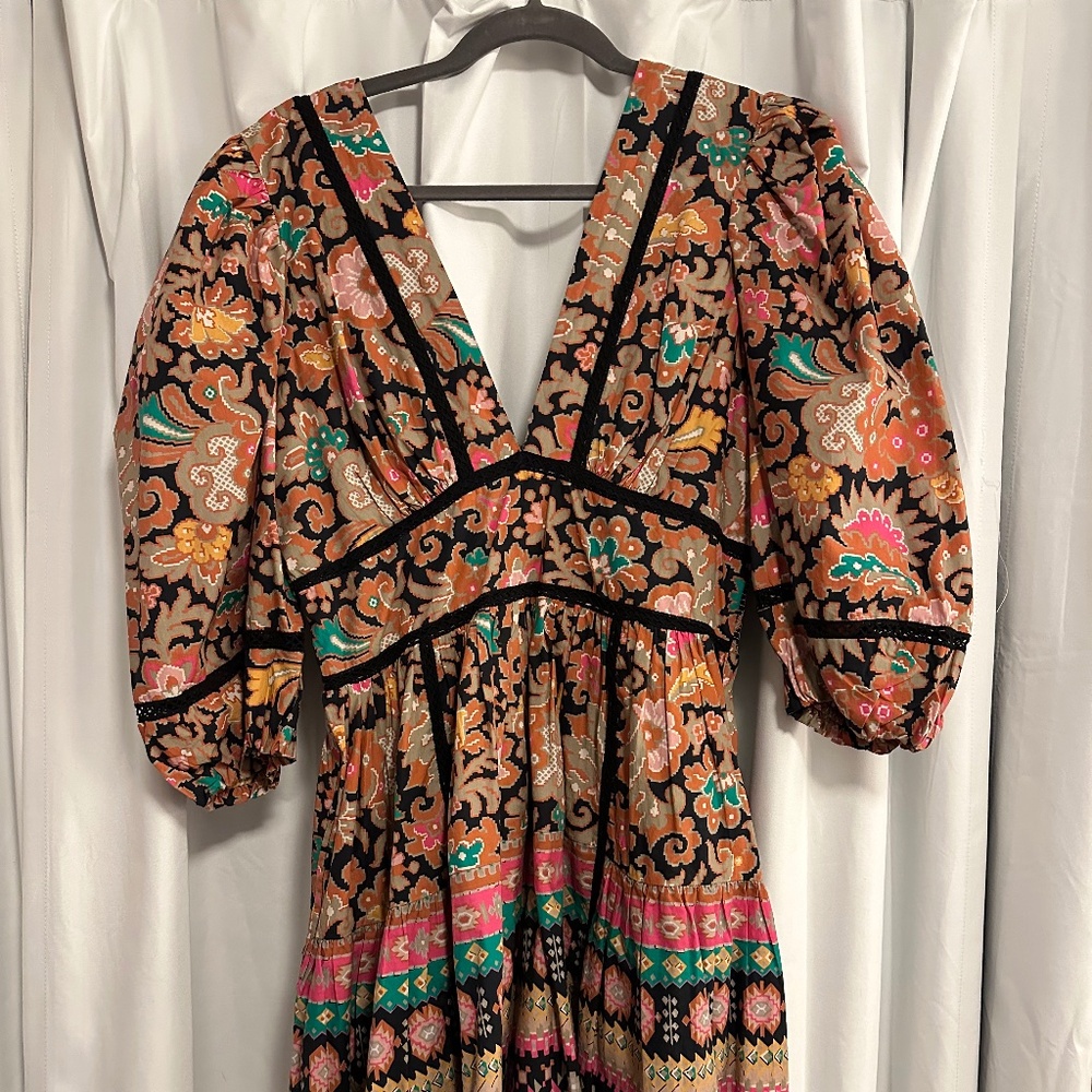 Love the Label Elise Mini Dress In Casablanca Black Print